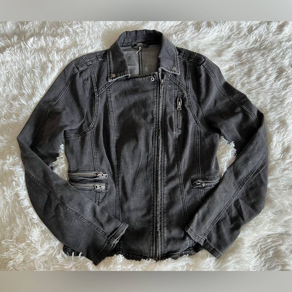 Free People Black Jean Jacket